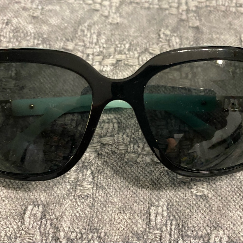 Tiffany & Co. Light Blue Women's Sunglasses with Crystal-Embellished Arms - Picture 10 of 13